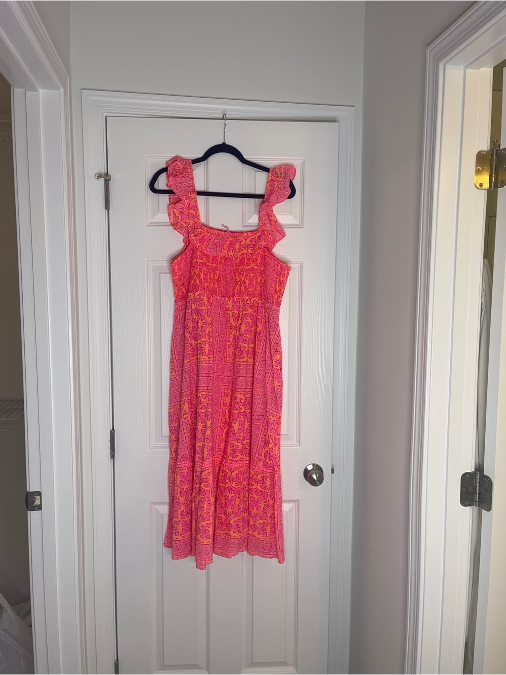 Vineyard Vines Pink & Orange Ruffle-Strap Maxi Dress - Picture 3 of 3